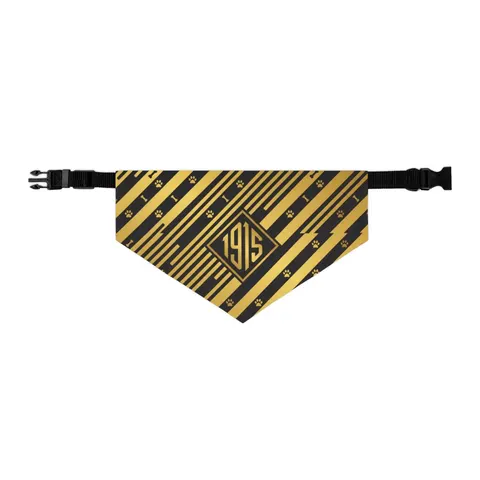 Xavier 1915 Gold & Black Pet Bandana Collar — other view