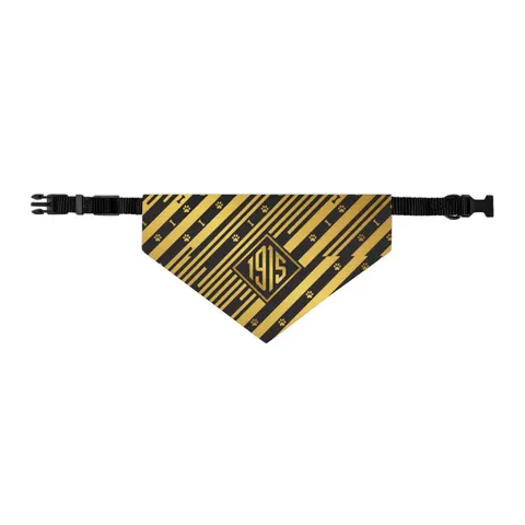 Xavier 1915 Gold & Black Pet Bandana Collar — other view