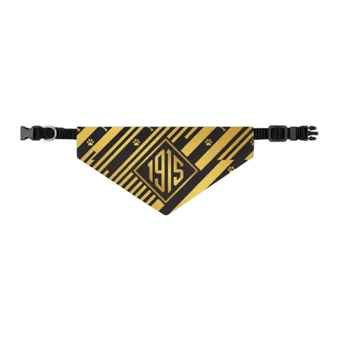 Xavier 1915 Gold & Black Pet Bandana Collar — other view