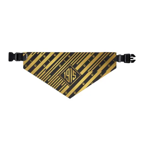 Xavier 1915 Gold & Black Pet Bandana Collar — other view