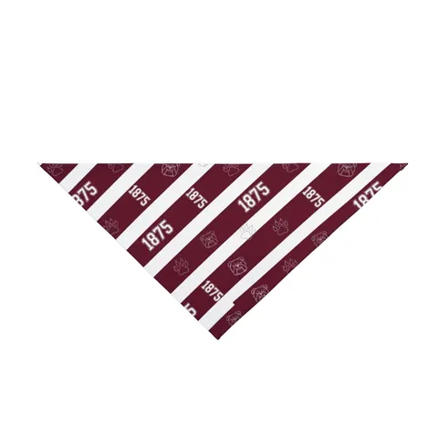 Alabama A&M 1875 Maroon & White Pet Bandana — front view