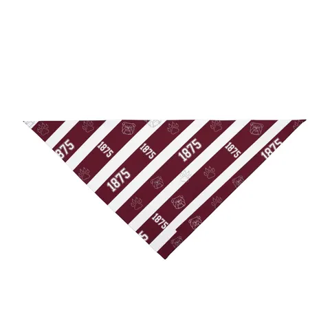 Alabama A&M 1875 Maroon & White Pet Bandana — front view