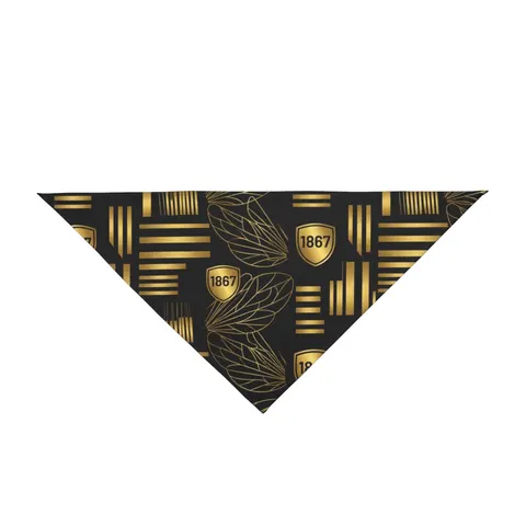 Alabama State 1867 Black & Gold Pet Bandana — front view