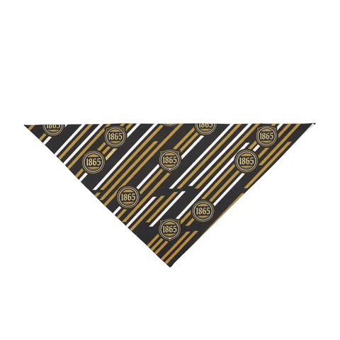 Bowie State 1865 Black & Gold Panel Pet Bandana — front view