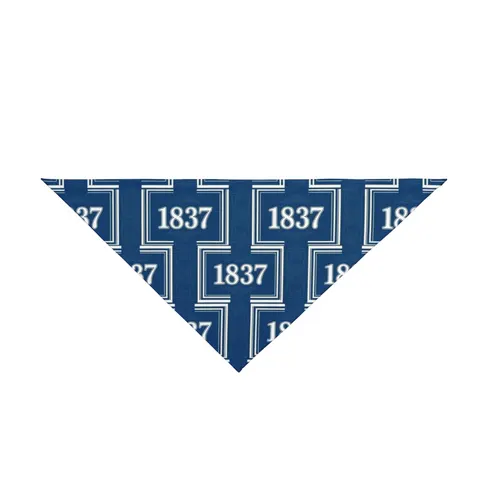 Cheyney 1837 Blue & White Pet Bandana — front view