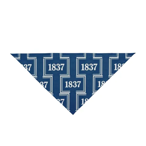 Cheyney 1837 Blue & White Pet Bandana — front view