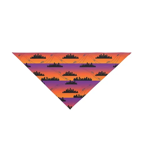 Atlanta Skyline Sunset Silhouette Pet Bandana — front view