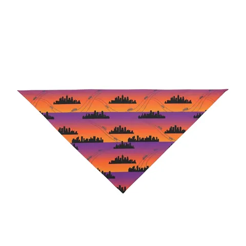Atlanta Skyline Sunset Silhouette Pet Bandana — front view