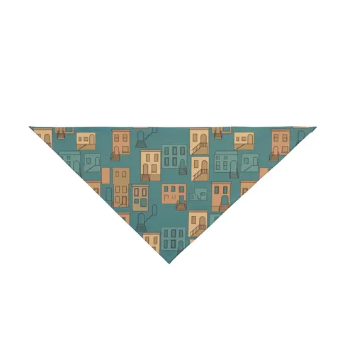 Baltimore Rowhouse Stoops Pet Bandana — front view