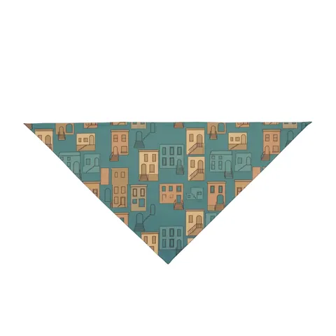 Baltimore Rowhouse Stoops Pet Bandana — front view