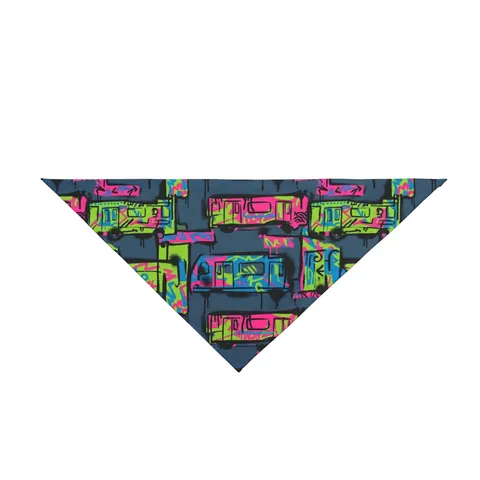 The Bronx Graffiti Train Panels Pet Bandana — front view