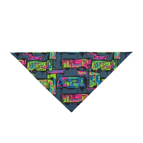 The Bronx Graffiti Train Panels Pet Bandana — front view