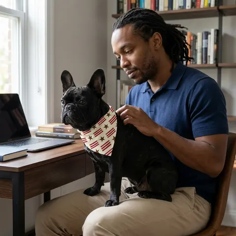 DC Chocolate City Flag Stars Pet Bandana