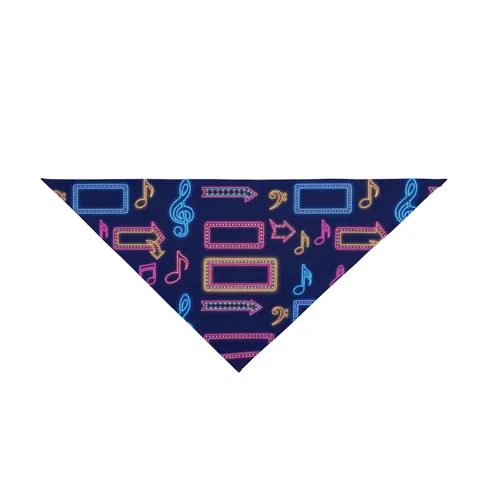 Detroit Motown Neon Pet Bandana — front view