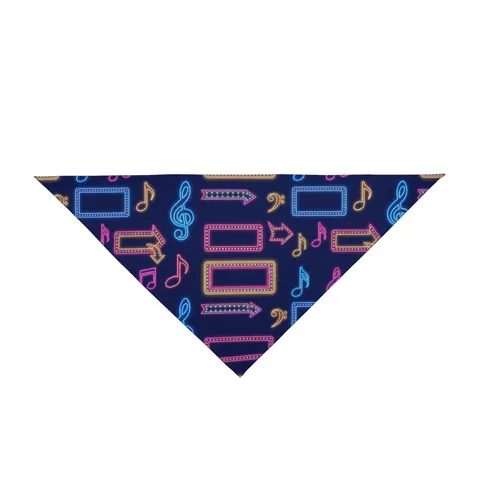 Detroit Motown Neon Pet Bandana — front view