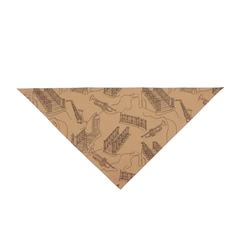 Harlem Brownstone Jazz Lines Pet Bandana — front view
