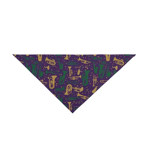 New Orleans Treme Brass Band Pet Bandana — front view