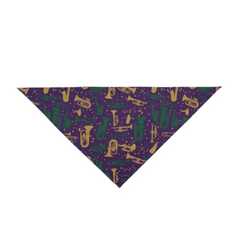 New Orleans Treme Brass Band Pet Bandana — front view