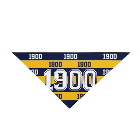 Coppin State 1900 Blue & Yellow Pet Bandana — front view