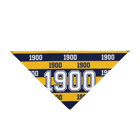 Coppin State 1900 Blue & Yellow Pet Bandana — front view