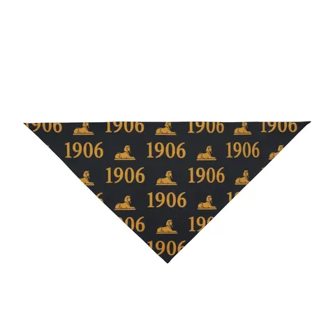 Alpha 1906 Black & Old Gold Pet Bandana — front view