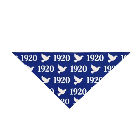 Zeta 1920 Royal Blue & White Pet Bandana — front view