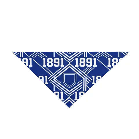 Elizabeth City State 1891 Blue & White Pet Bandana — front view