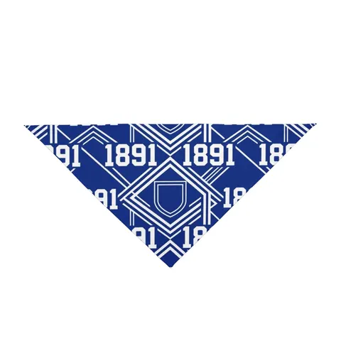 Elizabeth City State 1891 Blue & White Pet Bandana — front view