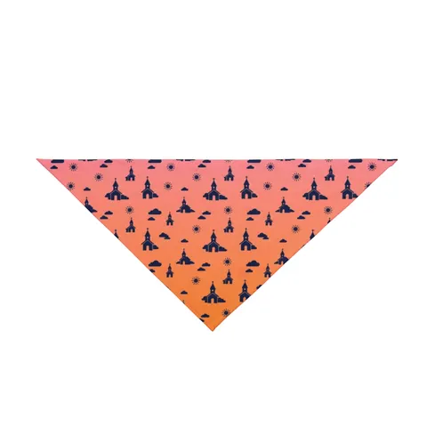 Faith Flag Black Church Sunrise Pet Bandana — front view