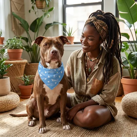 Faith Flag Dove on Sky Blue Pet Bandana