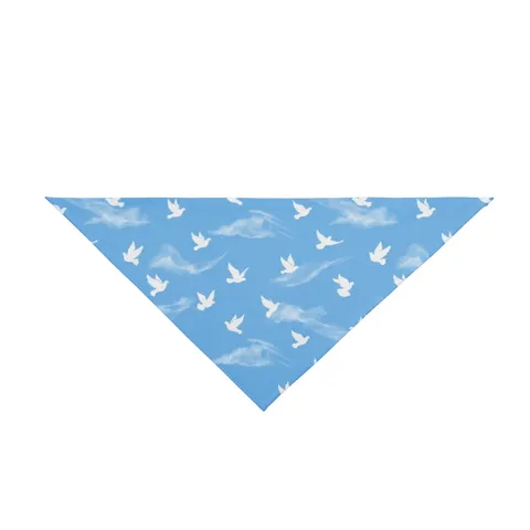 Faith Flag Dove on Sky Blue Pet Bandana — front view