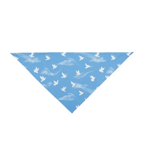 Faith Flag Dove on Sky Blue Pet Bandana — front view