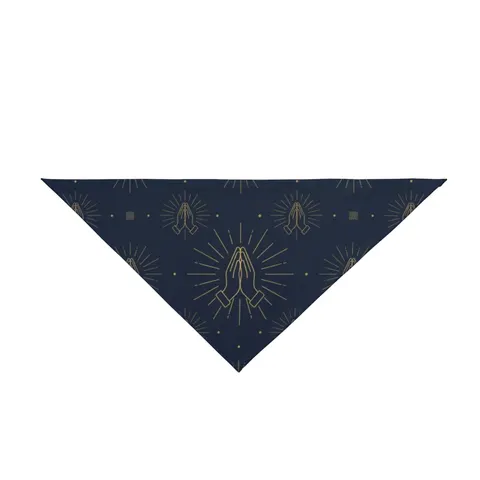 Faith Flag Praying Hands Silhouette Pet Bandana — front view