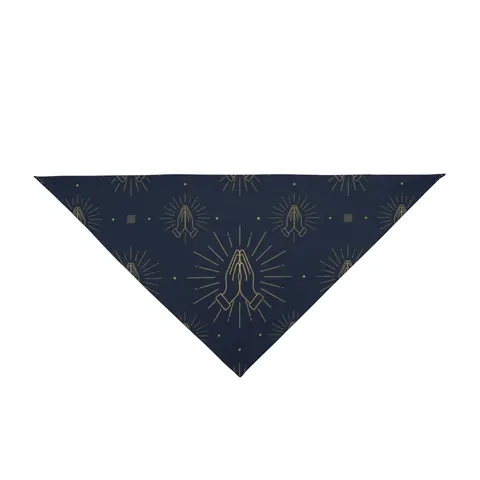 Faith Flag Praying Hands Silhouette Pet Bandana — front view