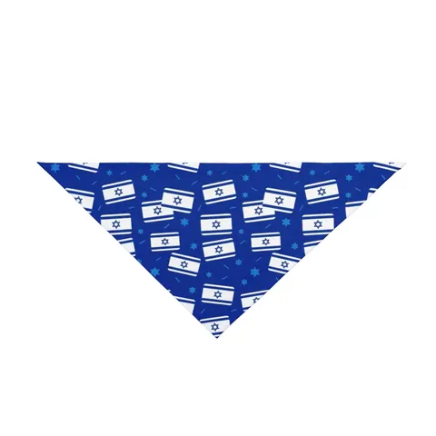 Faith Flag Blue & White Star Emblem Pet Bandana — front view