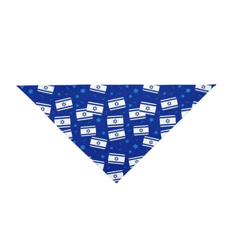 Faith Flag Blue & White Star Emblem Pet Bandana — front view