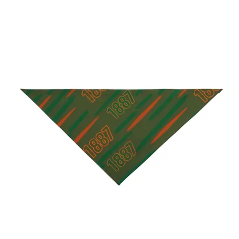 FAMU 1887 Orange & Green Energy Pet Bandana — front view