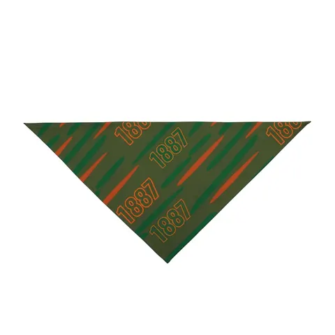 FAMU 1887 Orange & Green Energy Pet Bandana — front view