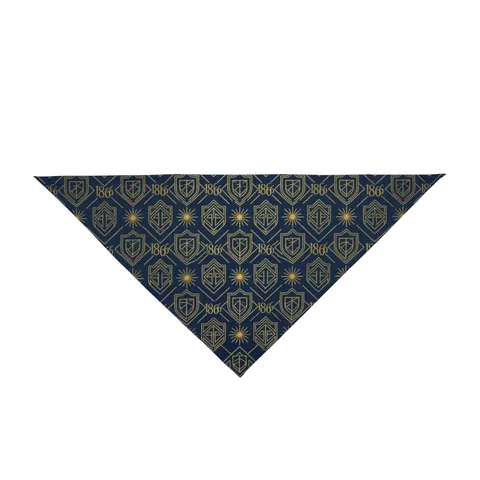 Fisk 1866 Blue & Gold Pet Bandana — front view