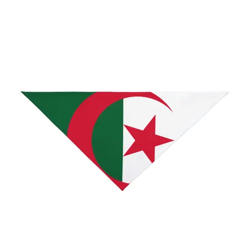 Algeria Green White Red Crescent Pet Bandana — front view