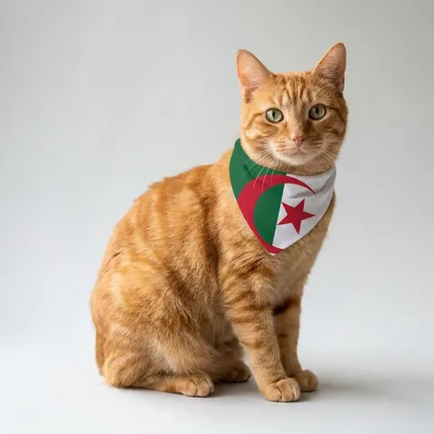 Algeria Green White Red Crescent Pet Bandana