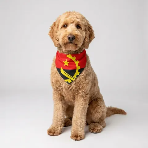 Angola Red Black & Emblem Pet Bandana