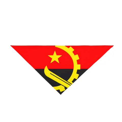 Angola Red Black & Emblem Pet Bandana — front view