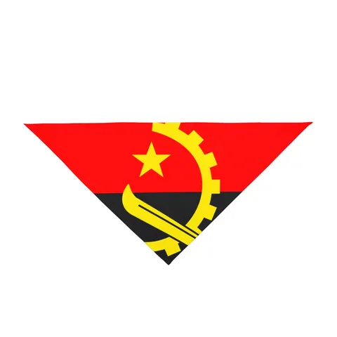 Angola Red Black & Emblem Pet Bandana — front view