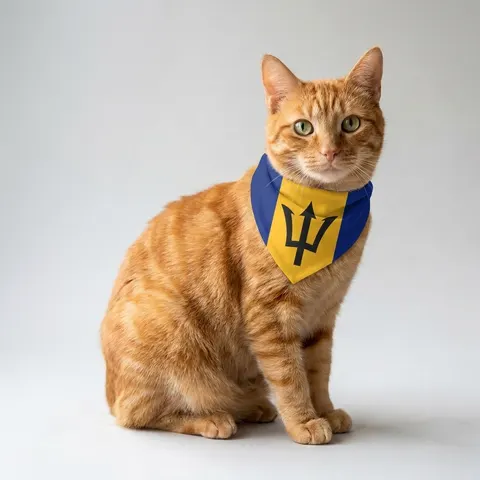 Barbados Blue Gold Trident Pet Bandana