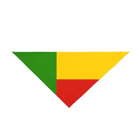 Benin Green Yellow Red Block Pet Bandana — front view