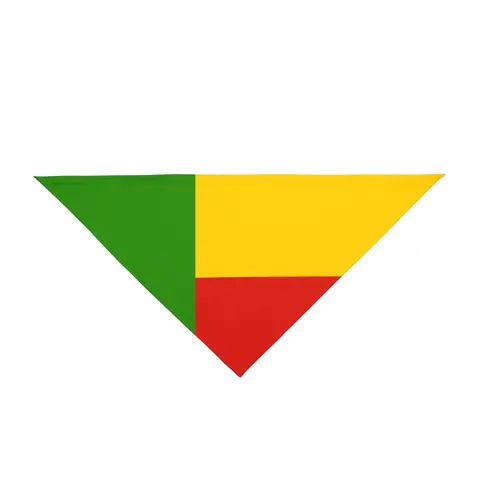 Benin Green Yellow Red Block Pet Bandana — front view