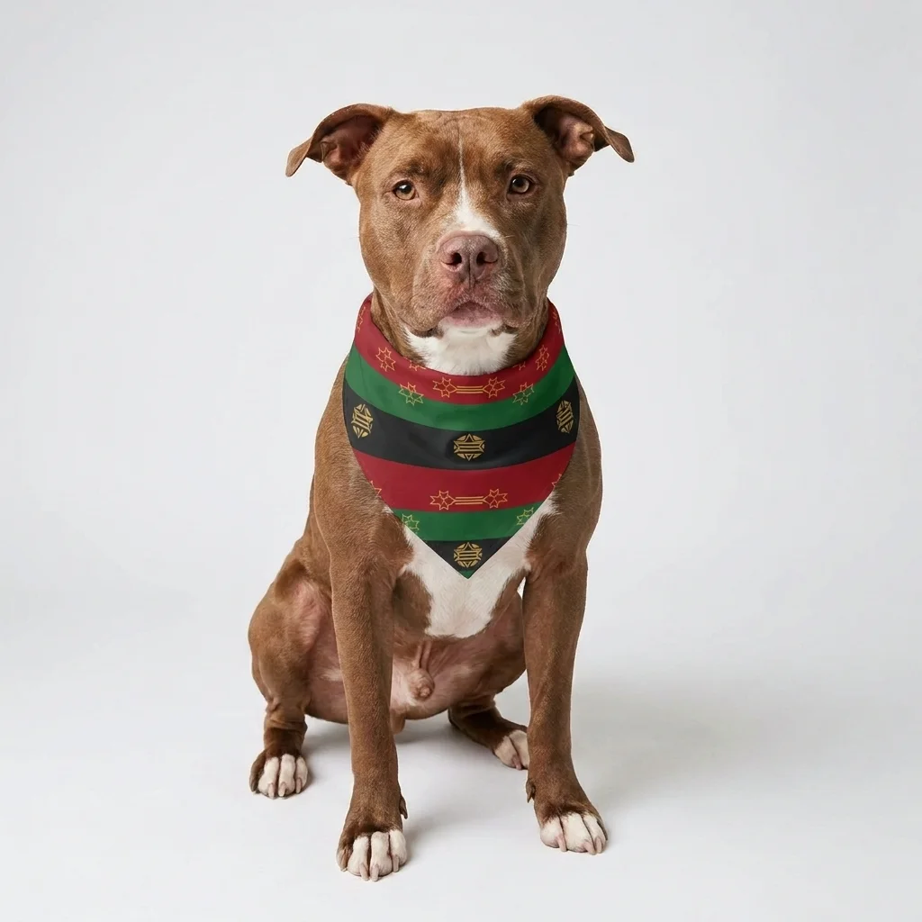 Black American Heritage Black American Heritage Flag Pet Bandana — lifestyle view
