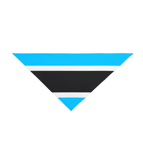 Botswana Blue & Black Stripe Pet Bandana — front view