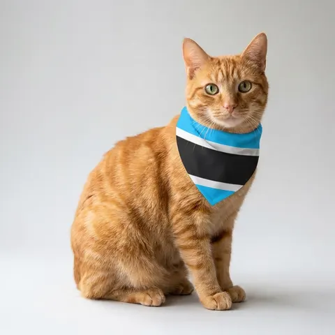 Botswana Blue & Black Stripe Pet Bandana